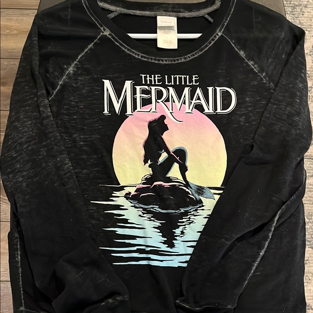 Disney Black The Little Mermaid Long Sleeve Tee